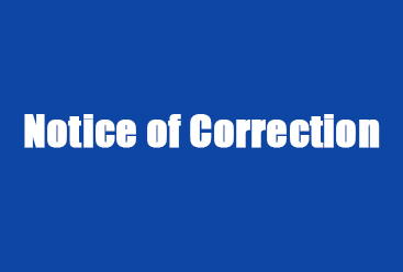 Notice of Correction